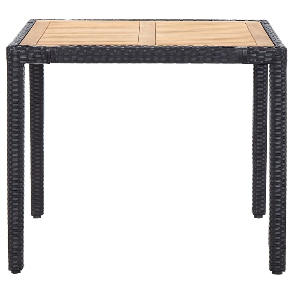 VidaXL 5-delige Tuinset met kussens poly rattan zwart