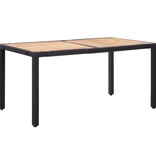 VidaXL 7-delige Tuinset met kussens poly rattan zwart