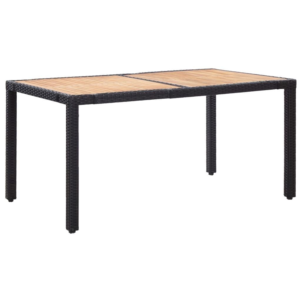 VidaXL 7-delige Tuinset met kussens poly rattan zwart