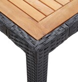 VidaXL 7-delige Tuinset met kussens poly rattan zwart