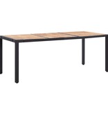 VidaXL 9-delige Tuinset met kussens poly rattan zwart