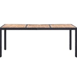 VidaXL 9-delige Tuinset met kussens poly rattan zwart