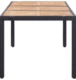 VidaXL 9-delige Tuinset met kussens poly rattan zwart