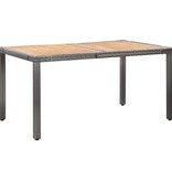 VidaXL 7-delige Tuinset met kussens poly rattan grijs