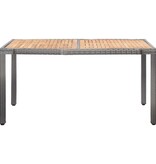 VidaXL 7-delige Tuinset met kussens poly rattan grijs