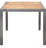 VidaXL 7-delige Tuinset met kussens poly rattan grijs