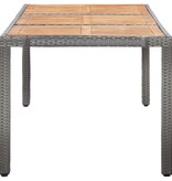 VidaXL 9-delige Tuinset met kussens poly rattan grijs