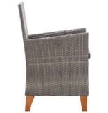 VidaXL Tuinstoelen 2 st met kussens poly rattan grijs