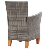 VidaXL Tuinstoelen 2 st met kussens poly rattan grijs