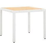 VidaXL 5-delige Tuinset poly rattan wit