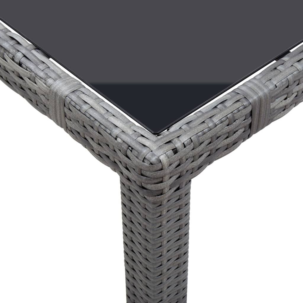 VidaXL 7-delige Tuinset poly rattan grijs