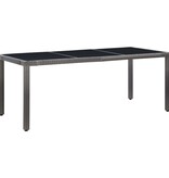 VidaXL 9-delige Tuinset poly rattan grijs