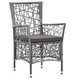 VidaXL 9-delige Tuinset poly rattan grijs