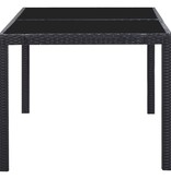 VidaXL 7-delige Tuinset poly rattan zwart