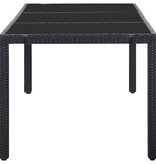 VidaXL 9-delige Tuinset poly rattan zwart