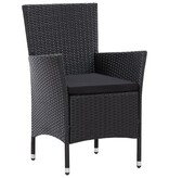 VidaXL 9-delige Tuinset poly rattan zwart