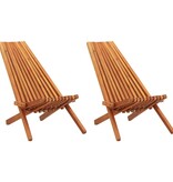 VidaXL Loungestoelen inklapbaar 2 st massief acaciahout