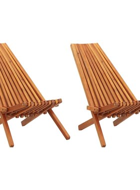 VidaXL Loungestoelen inklapbaar 2 st massief acaciahout
