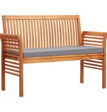 VidaXL Tuinbank 2-zits met kussen 120 cm massief acaciahout