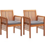 VidaXL Tuinstoelen 2 st met kussens massief acaciahout