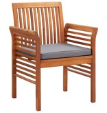 VidaXL Tuinstoelen 2 st met kussens massief acaciahout