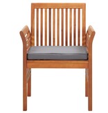 VidaXL Tuinstoelen 2 st met kussens massief acaciahout