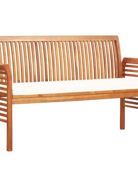 VidaXL Tuinbank 3-zits met kussen 150 cm massief acaciahout