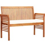 VidaXL Tuinbank 2-zits met kussen 120 cm massief acaciahout