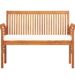VidaXL Tuinbank 2-zits met kussen 120 cm massief acaciahout