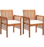 VidaXL Tuinstoelen 2 st met kussens massief acaciahout