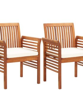 VidaXL Tuinstoelen 2 st met kussens massief acaciahout
