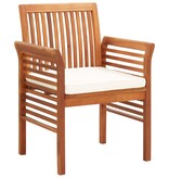 VidaXL Tuinstoelen 2 st met kussens massief acaciahout