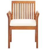 VidaXL Tuinstoelen 2 st met kussens massief acaciahout