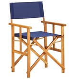 VidaXL Regisseursstoel massief acaciahout blauw