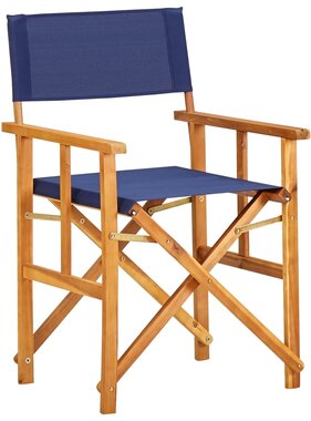 VidaXL Regisseursstoel massief acaciahout blauw