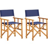 VidaXL Regisseursstoelen 2 st massief acaciahout blauw