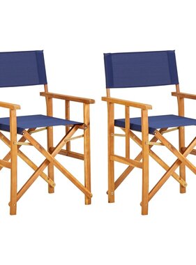 VidaXL Regisseursstoelen 2 st massief acaciahout blauw