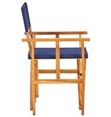 VidaXL Regisseursstoelen 2 st massief acaciahout blauw