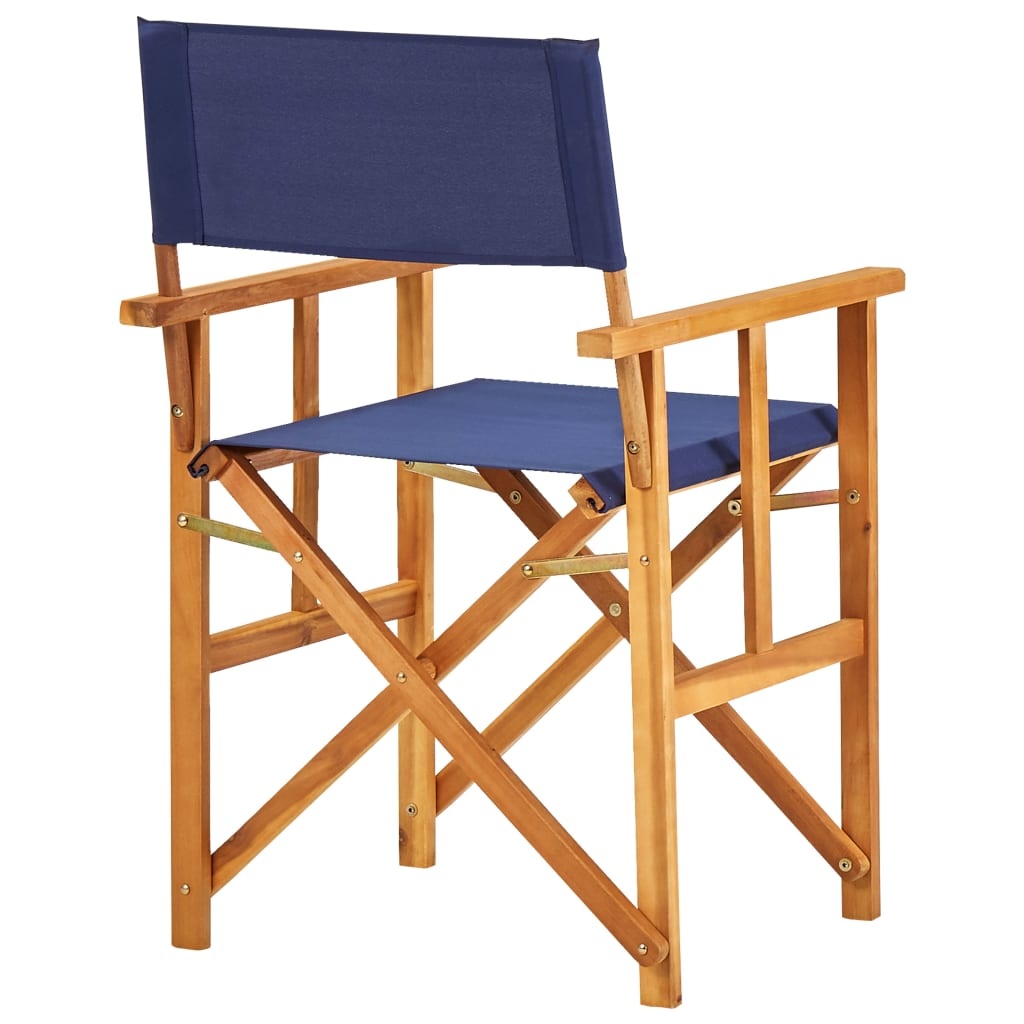 VidaXL Regisseursstoelen 2 st massief acaciahout blauw