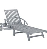 VidaXL Ligbed massief acaciahout grijs