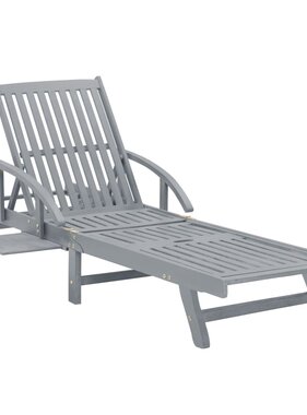 VidaXL Ligbed massief acaciahout grijs