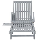 VidaXL Ligbed massief acaciahout grijs