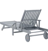 VidaXL Ligbed massief acaciahout grijs