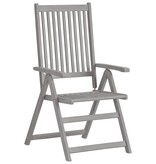 VidaXL Tuinstoelen 2 st verstelbaar massief acaciahout grijs