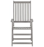 VidaXL Tuinstoelen 2 st verstelbaar massief acaciahout grijs