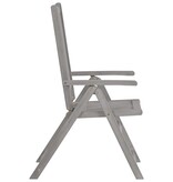 VidaXL Tuinstoelen 2 st verstelbaar massief acaciahout grijs