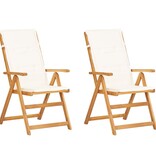 VidaXL Tuinstoelen 2 st verstelbaar massief acaciahout bruin