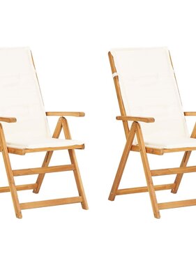 VidaXL Tuinstoelen 2 st verstelbaar massief acaciahout bruin