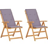 VidaXL Tuinstoelen 2 st verstelbaar massief acaciahout bruin
