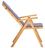 VidaXL Tuinstoelen 2 st verstelbaar massief acaciahout bruin